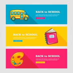 School flat vector banners N14