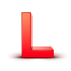 3d red letter L N6