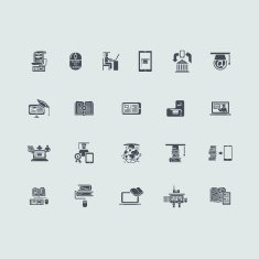 Set of distance learning icons