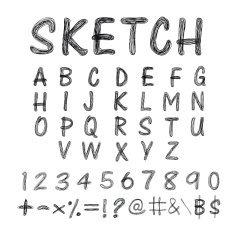 sketched alphabet vector N2