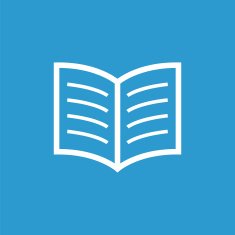 book icon isolated white on the blue background N8
