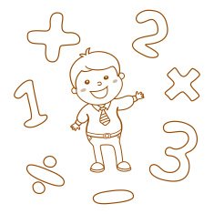 Cartoon style math learning game illustration Mathematical arithmetic flat N2