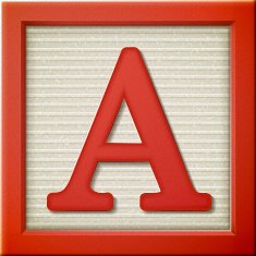 3d red letter block A N2