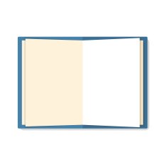 Open notebook isolated on white