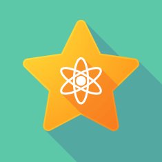 Long shadow star with an atom
