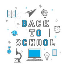 Stylish educational objects or elements for Back to School N2