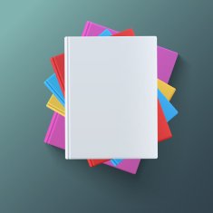 Stack of blank books top view