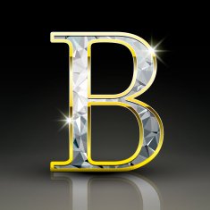 3d gorgeous diamond letter B