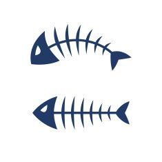 Fish bone skeleton vector icon logo design