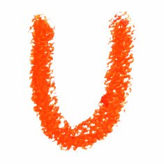 U - Orange handwritten letters on white background