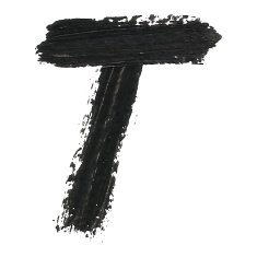 T - Black handwritten letters on white background Acrylic color