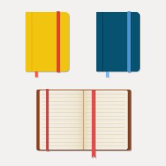 Set of notebooks in flat style with shadows N2