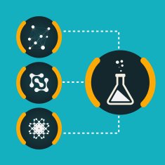 Set icons chemical experiments blue background eps N2