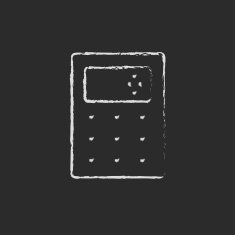 Calculator drawn in chalk