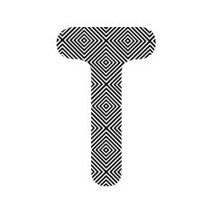 Square pattern alphabet T