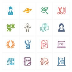 School & Education Icons Set 5 - Colored Series