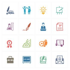 School & Education Icons Set 4 - Colored Series