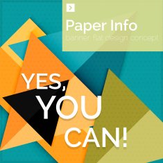 Flat design square banner with slogan N70