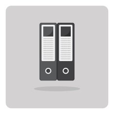 Vector of flat icon ring binders for document