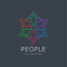 Social Network Team Partners Friends logo design vector template
