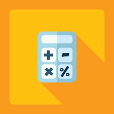 Flat modern design with shadow calculator