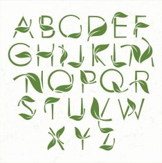 Vector green eco alphabet