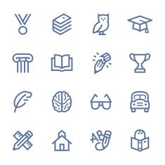 Education line icons N4
