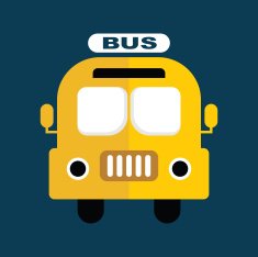 Flat School Bus Vector Icon