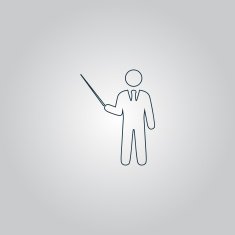Man standing with pointer icon
