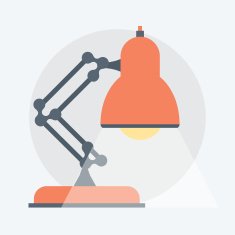 Table Lamp flat style colorful vector icon N2