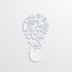 Vector modern lightbulb of the icons N3