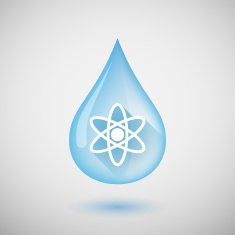 Water drop with an atom N2