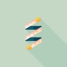 measuring tape flat icon with long shadow eps10 N41