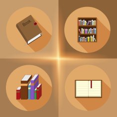 Vector book flat icons