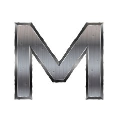 3d metal letter M N2