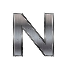 3d metal letter N