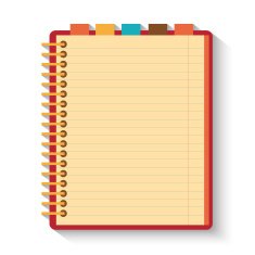 Notebook isolated on whitr background Flat design