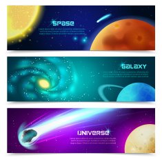 Cosmos galaxy banners set