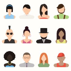 People avatar male and female human faces