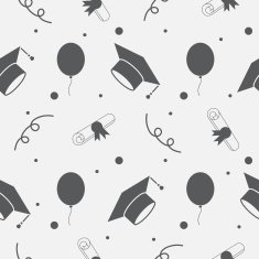 Seamless Background of Graduation Caps and Diplomas Pattern N2
