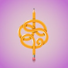 Tangled pencil vector background N2