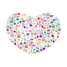 Heart Back to School Seamless children background N2