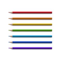 Vector Set of Multicolored Pencils Isolated on White Background