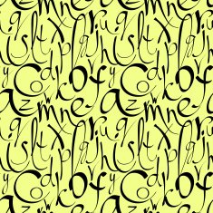 Seamless pattern with decorative letters
