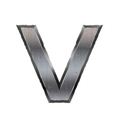 3d metal letter V N2
