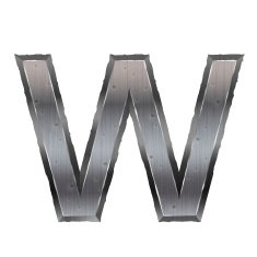 3d metal letter W N2
