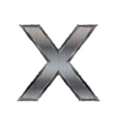 3d metal letter X