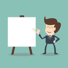 businessman with flip chart