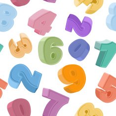 seamless number pattern Colorful figures Children's background