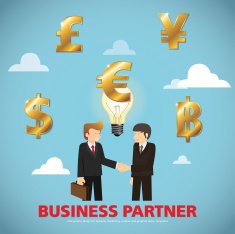 businessman handshake template modern info graphic N4